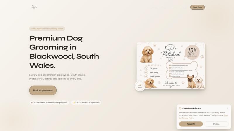 Polished Pooch by Mia website screenshot