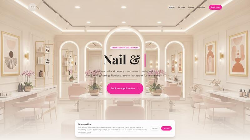 PG Beauty Salon website screenshot